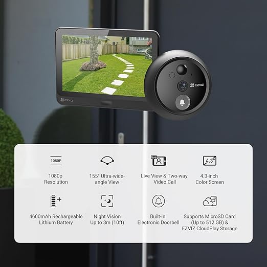 EZVIZ HP4 Wire-Free Peephole Door Viewer Camera EZVIZ HP4 Wire-Free Peephole Door Viewer Camera